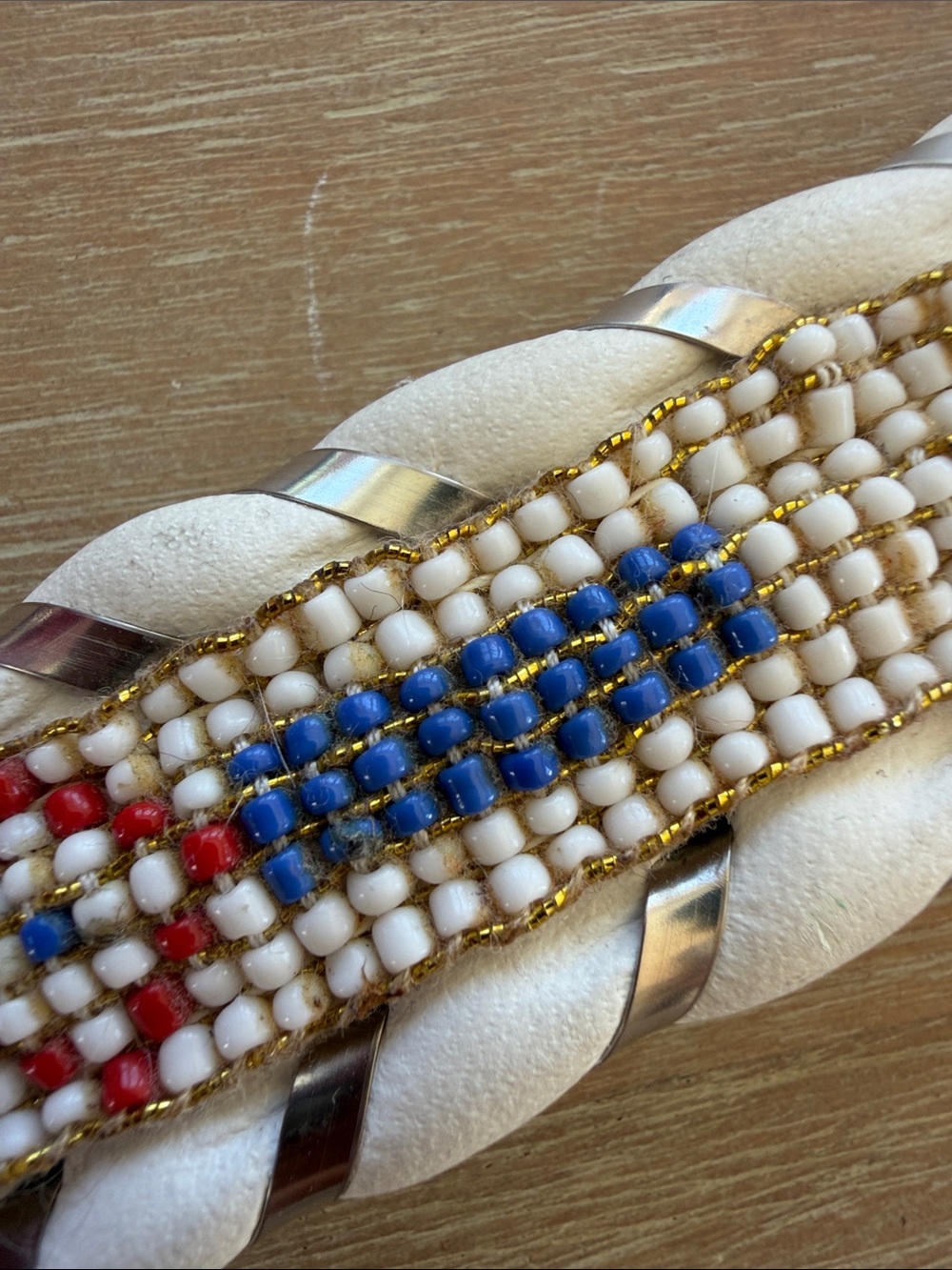 Al Beres White Beaded Braided Leather Belt - Picture 9 of 9